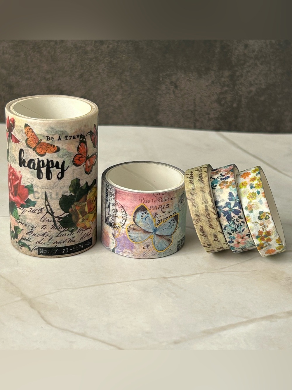 Floral Decorative Washi Tape Set - Multicolor